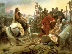 Vercingétorix jetant ses armes aux pieds de Jules César par Lionel Royer